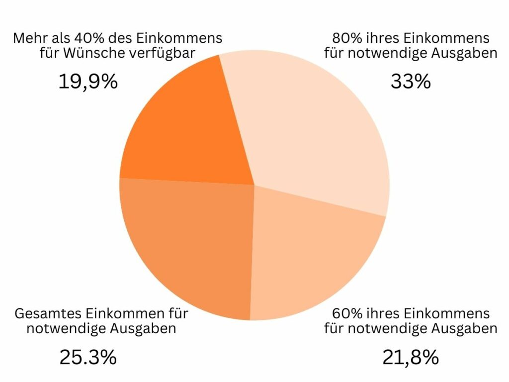 Wie viel Einkommen wird für notwendige Ausgaben verwendet?